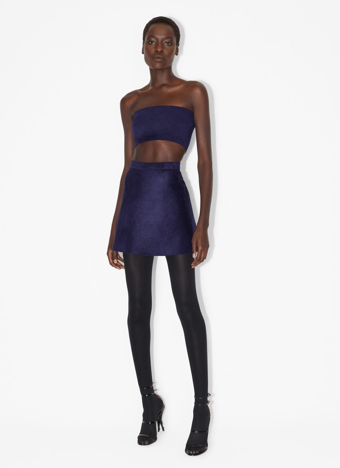 Mini velvet skirt ALAÏA BLUE MINI VELVET SKIRT